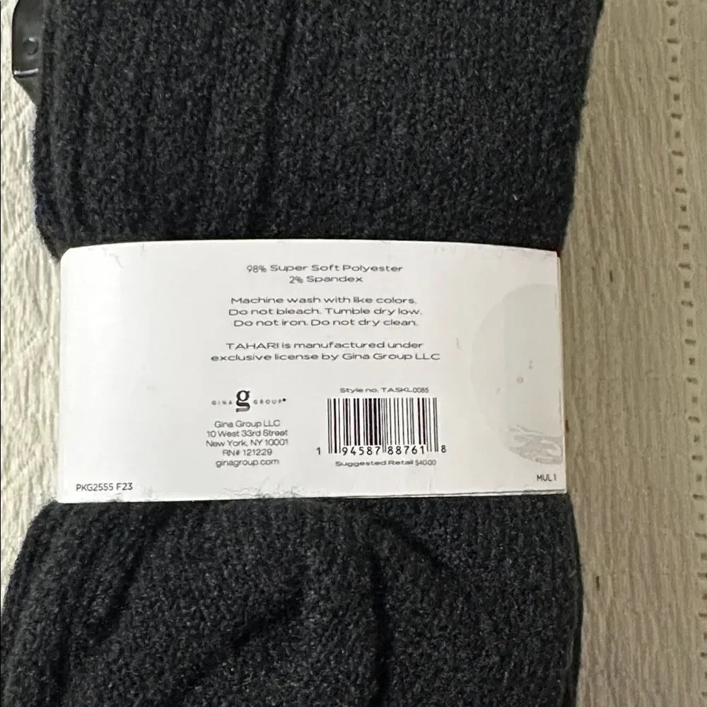 TAHARI Ladies Black Gray Multi Knit Stretch Super Soft Boot Socks 3 pack